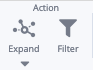 Action settings in the toolbar