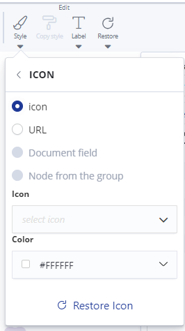 Selecting an icon