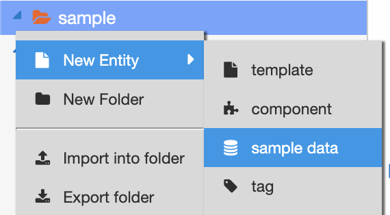 Creating a new sample data resource