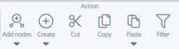 Action settings in the toolbar